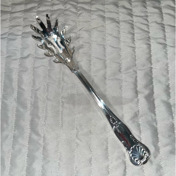 VTG Sheffield Silver Co. Pasta server Silverplate flatware Kings pattern 11 in - Picture 4 of 8